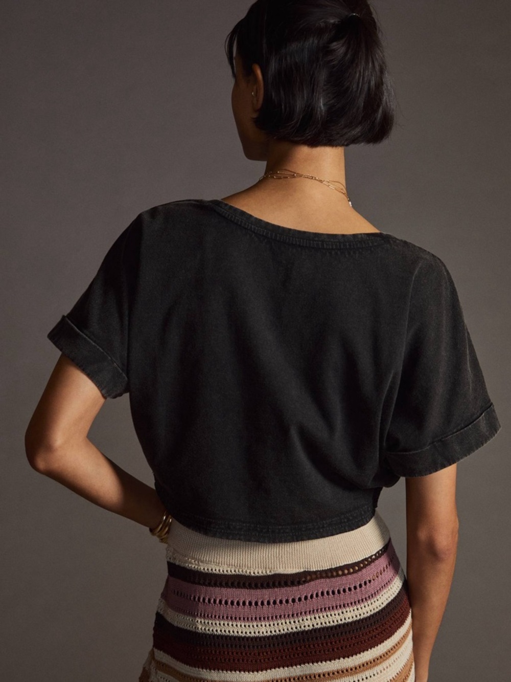 Daily Practice by Anthropologie Layla Twist Tee Crop - Picture 3 of 11